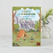 Oh boy laat het avontuur begint bos baby shower kaart (Staand voorkant)