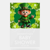 Oh Boy Leprechaun Baby shower Welkom Acryl Bord (Voorkant)
