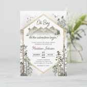 Oh Boy Let the Adventure Begin Baby Shower Kaart (Staand voorkant)