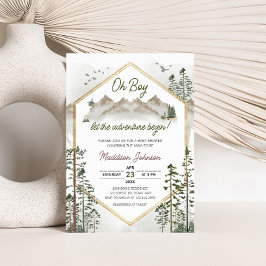 Oh Boy Let the Adventure Begin Baby Shower Kaart