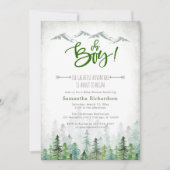 Oh Boy Let's Adventure Begin Forest Baby Shower  Kaart (Voorkant)