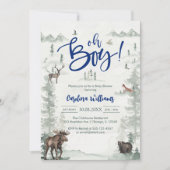 Oh Boy Let's Adventure Begin Forest Baby Shower Kaart (Voorkant)
