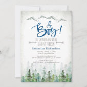 Oh Boy Let's Adventure Begin Forest Baby Shower  Kaart (Voorkant)
