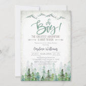 Oh Boy Let's Adventure Begin Forest Baby Shower Kaart (Voorkant)