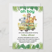 Oh Boy Leuk oerwoud Safari Dieren baby shower Kaart (Voorkant)