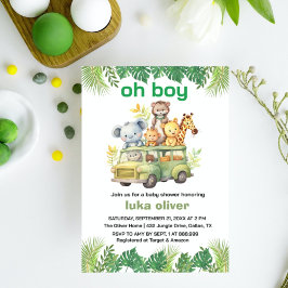 Oh Boy Leuk oerwoud Safari Dieren baby shower Kaart