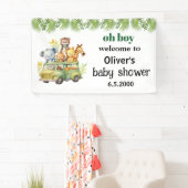 Oh Boy Leuk oerwoud Safari Dieren baby shower Spandoek (Insitu)