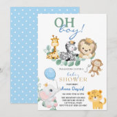 Oh Boy Leuke Safari oerwoud Dieren baby shower Kaart (Voorkant / Achterkant)