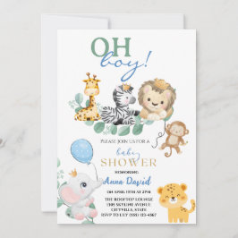 Oh Boy Leuke Safari oerwoud Dieren baby shower Kaart