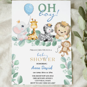 Oh Boy Leuke Safari oerwoud Dieren baby shower Kaart