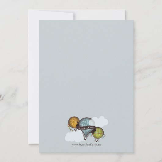 Oh Boy Lil Man Hot Air Balloon Uitnodiging (Achterkant)