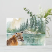 Oh Boy Little Fox Baby shower Kaart (Staand voorkant)