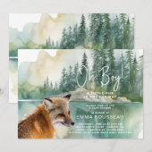 Oh Boy Little Fox Baby shower Kaart (Voorkant / Achterkant)