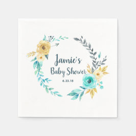 Oh Boy Little Man Baby shower Boy Blue Blauwgroen  Servetten