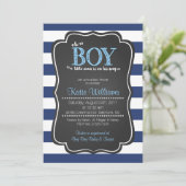 Oh Boy Little Man Baby shower Invitation Kaart (Staand voorkant)