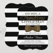 Oh Boy Little Man Baby shower Invitation Kaart (Voorkant / Achterkant)