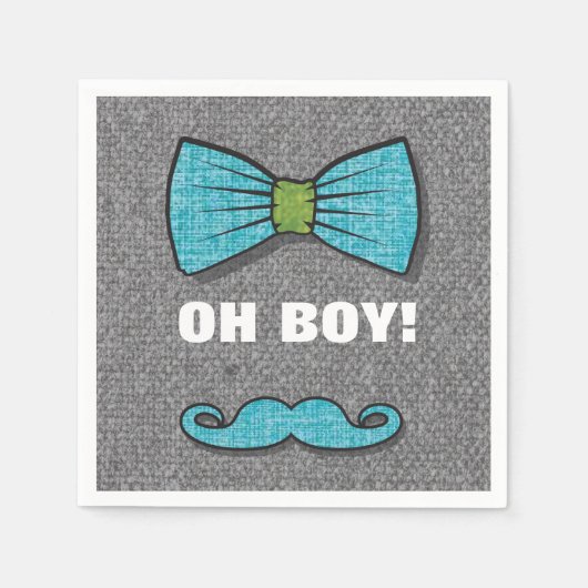 OH BOY "Little Man" Baby shower papieren servetten (Voorkant)