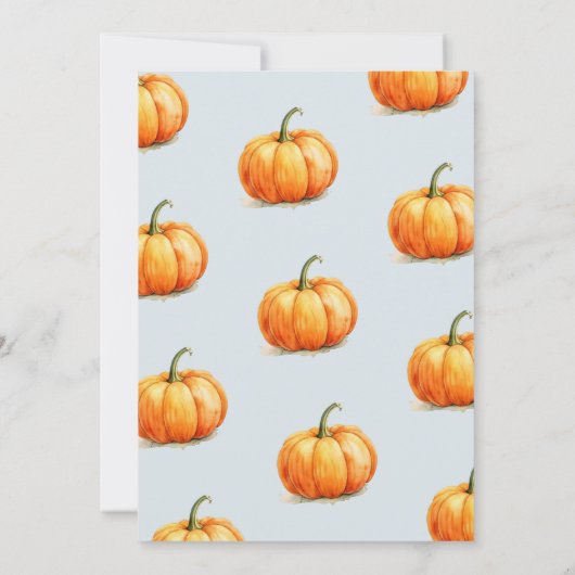 Oh Boy Little Pumpkin Blue Boy Baby shower Kaart (Achterkant)