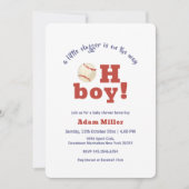 Oh Boy Little Slugger Baseball Sport Baby Shower Kaart (Voorkant)