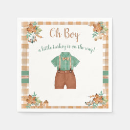 Oh Boy Little Turkey Baby shower Servet