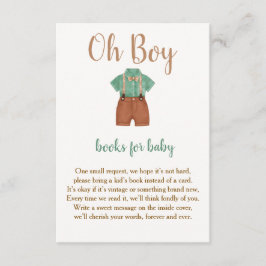 Oh Boy Little Turkey Boeken Baby shower Informatiekaartje