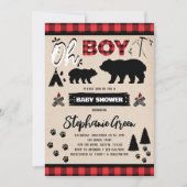 Oh Boy Lumberjack Baby shower Kaart (Voorkant)