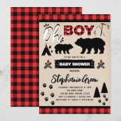 Oh Boy Lumberjack Baby shower Kaart (Voorkant / Achterkant)