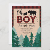 Oh Boy Lumberjack Baby shower Kaart (Voorkant)