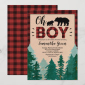 Oh Boy Lumberjack Baby shower Kaart (Voorkant / Achterkant)