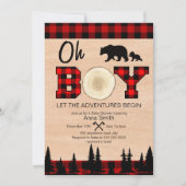 Oh Boy Lumberjack Baby shower uitnodiging (Voorkant)