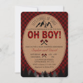 Oh Boy Lumberjack Red Buffalo Baby shower nodigt u Kaart (Voorkant)