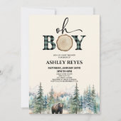 Oh Boy Lumberjack Woodland Forest Beer Baby shower Kaart (Voorkant)