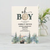 Oh Boy Lumberjack Woodland Forest Beer Baby shower Kaart (Staand voorkant)