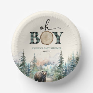 Oh Boy Lumberjack Woodland Forest Beer Baby shower Papieren Kommen
