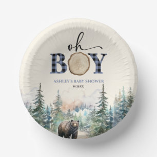 Oh Boy Lumberjack Woodland Forest Beer Baby shower Papieren Kommen