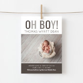 Oh Boy Magnetic Photo Birth Announement