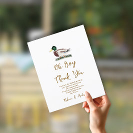 Oh Boy Mallard Duck Baby shower Bedankt