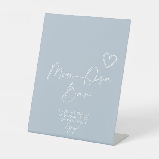 Oh Boy Minimalistisch Baby shower Mom-osa Bar Reclamebord Met Voetstuk (Voorkant)