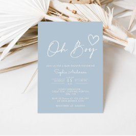 Oh Boy minimalistisch modern Baby shower Kaart
