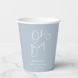 Oh Boy minimalistisch modern Baby shower Papieren Bekers