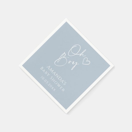 Oh Boy minimalistisch modern Baby shower Servet (Hoek)