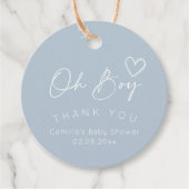 Oh Boy Modern Baby shower Bedankjes Labels (Voorkant)