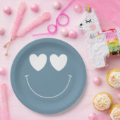 Oh Boy! Modern Groovy Happy Face Baby Shower Papieren Bordje (Feest)