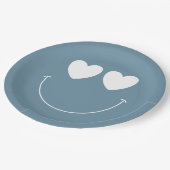 Oh Boy! Modern Groovy Happy Face Baby Shower Papieren Bordje (Gekanteld)