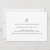 Oh Boy Modern Minimalistisch Baby shower Uitnodige Kaart (Achterkant)