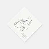 "Oh Boy" Modern minimalistisch script Baby shower Servet (Hoek)