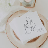 "Oh Boy" Modern minimalistisch script Baby shower Servet