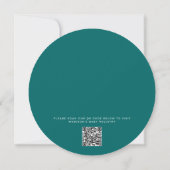 Oh Boy Modern Round  Script Teal  Baby Shower   Kaart (Achterkant)