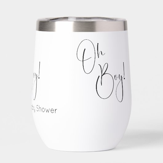 Oh Boy Modern Script Baby shower (Achterkant)