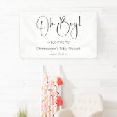 Oh Boy Modern Script Baby shower Spandoek (Insitu)